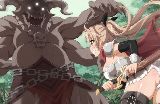 Nutaku mangas machtige hentai krieger kampft mit einem drachen